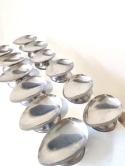 12 coupes en acier chromé inoxydable
