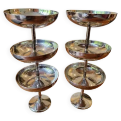6 coupes à glace en inox, 1970
