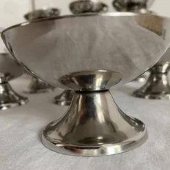 Coupes à glace en inox et cuillères,années 60-70 ,Boîtes d'origine