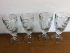 4 coupes à glaces bistrot verre epais vintage