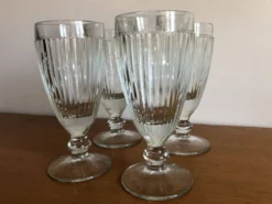 4 coupes à glaces bistrot verre epais vintage