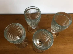 4 coupes à glaces bistrot verre epais vintage
