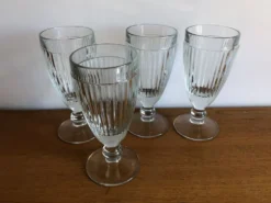 4 coupes à glaces bistrot verre epais vintage
