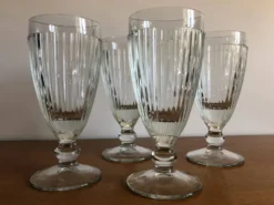 4 coupes à glaces bistrot verre epais vintage