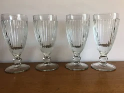 4 coupes à glaces bistrot verre epais vintage