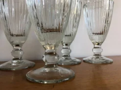 4 coupes à glaces bistrot verre epais vintage