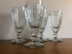 4 coupes à glaces bistrot verre epais vintage