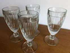 4 coupes à glaces bistrot verre epais vintage