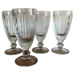 4 coupes à glaces bistrot verre epais vintage