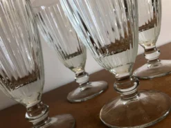 4 coupes à glaces bistrot verre epais vintage