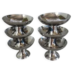 6 coupes à glace/ sorbet en inox