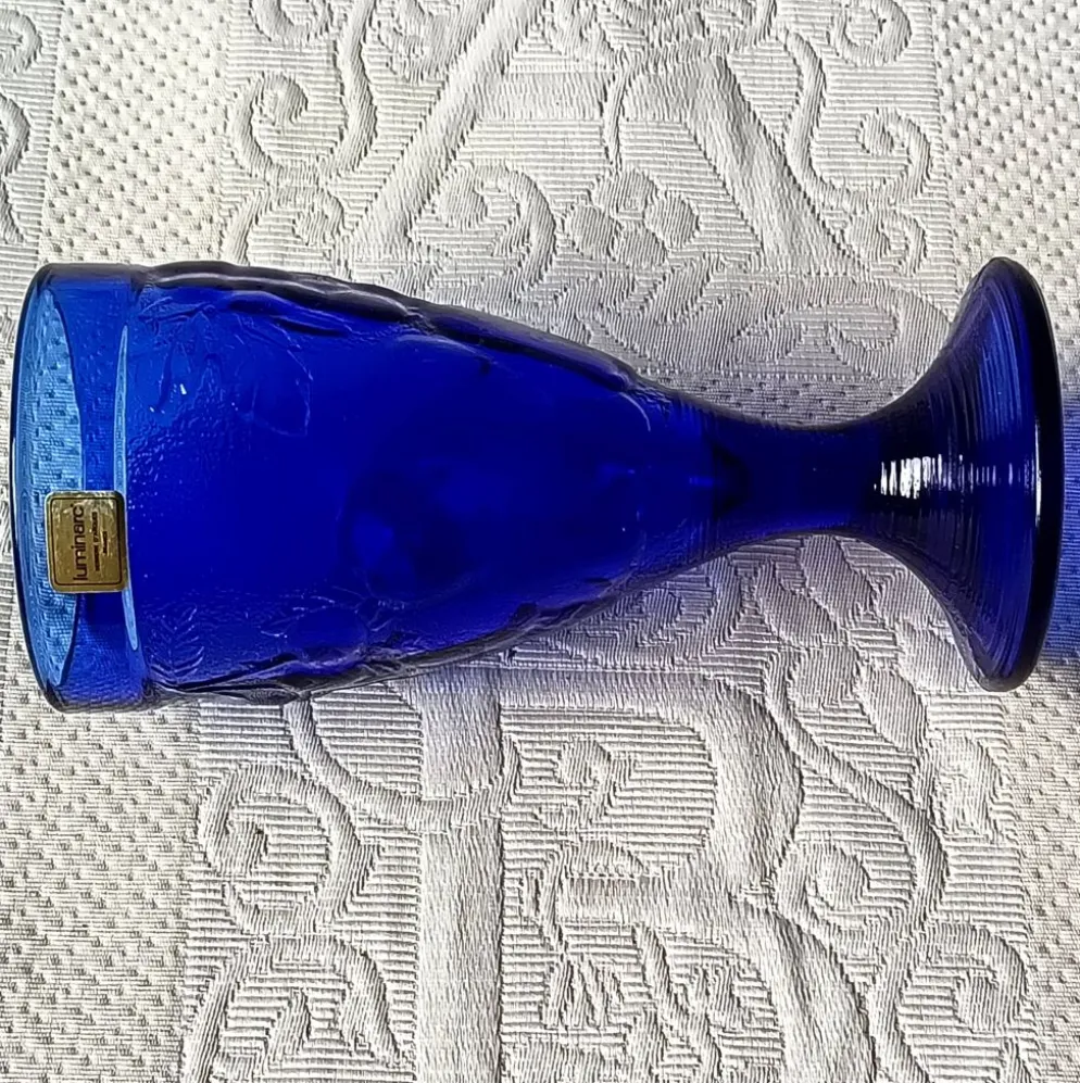 6 coupes à glace vintage Luminarc France bleu cobalt modèle "gourmande"