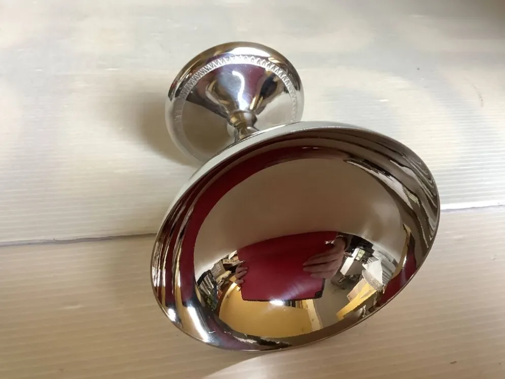 6 coupes à pied avec frise argenté en métal à glace