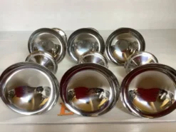 6 coupes à pied avec frise argenté en métal à glace