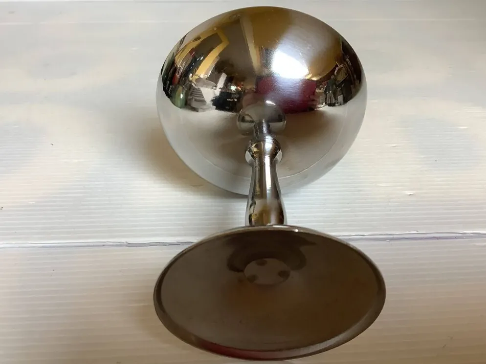 6 coupes à pied avec frise argenté en métal à glace