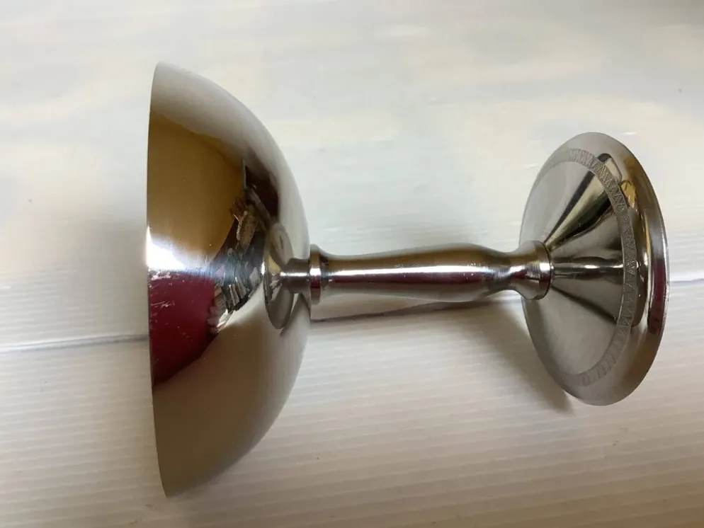 6 coupes à pied avec frise argenté en métal à glace