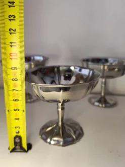 5 coupes à sorbet vintage en acier chromé inoxydable