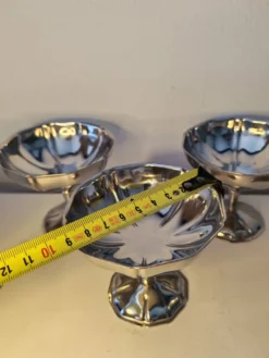 6 coupes à sorbet vintage en acier chromé inoxydable