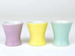 6 Coupes à œufs en porcelaine marguerite pastel milieu du siècle, Lilien, Autriche, années 1950