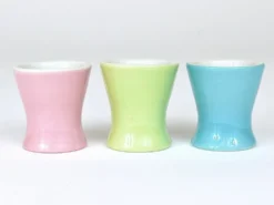 6 Coupes à œufs en porcelaine marguerite pastel milieu du siècle, Lilien, Autriche, années 1950