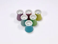 6 Coupes à œufs en porcelaine marguerite pastel milieu du siècle, Lilien, Autriche, années 1950