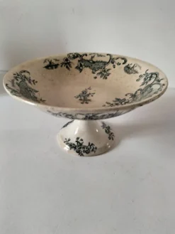 coupe sur piédouche en faïence fine – Manufacture de Grigny vers 1830–1860