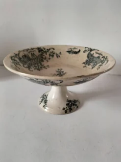 coupe sur piédouche en faïence fine – Manufacture de Grigny vers 1830–1860