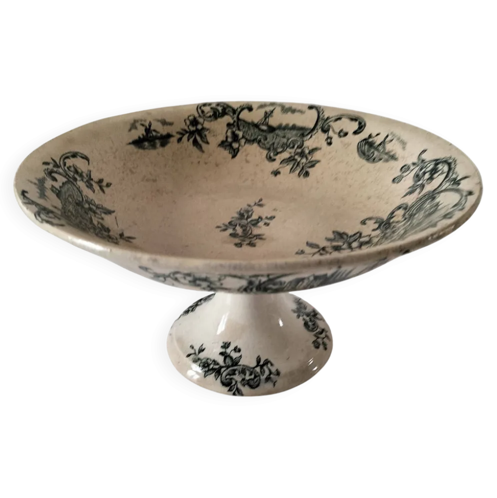 coupe sur piédouche en faïence fine – Manufacture de Grigny vers 1830–1860