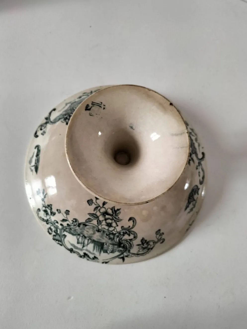 coupe sur piédouche en faïence fine – Manufacture de Grigny vers 1830–1860