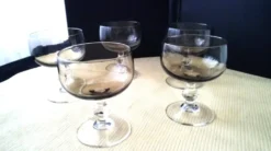 5 Coupes Vintage en verre fumée Années 70