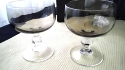 5 Coupes Vintage en verre fumée Années 70