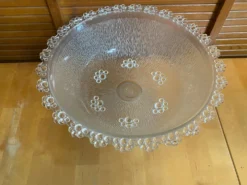 Coupe + 8 tasses masserini barocco verre moulé rang de perles vintage