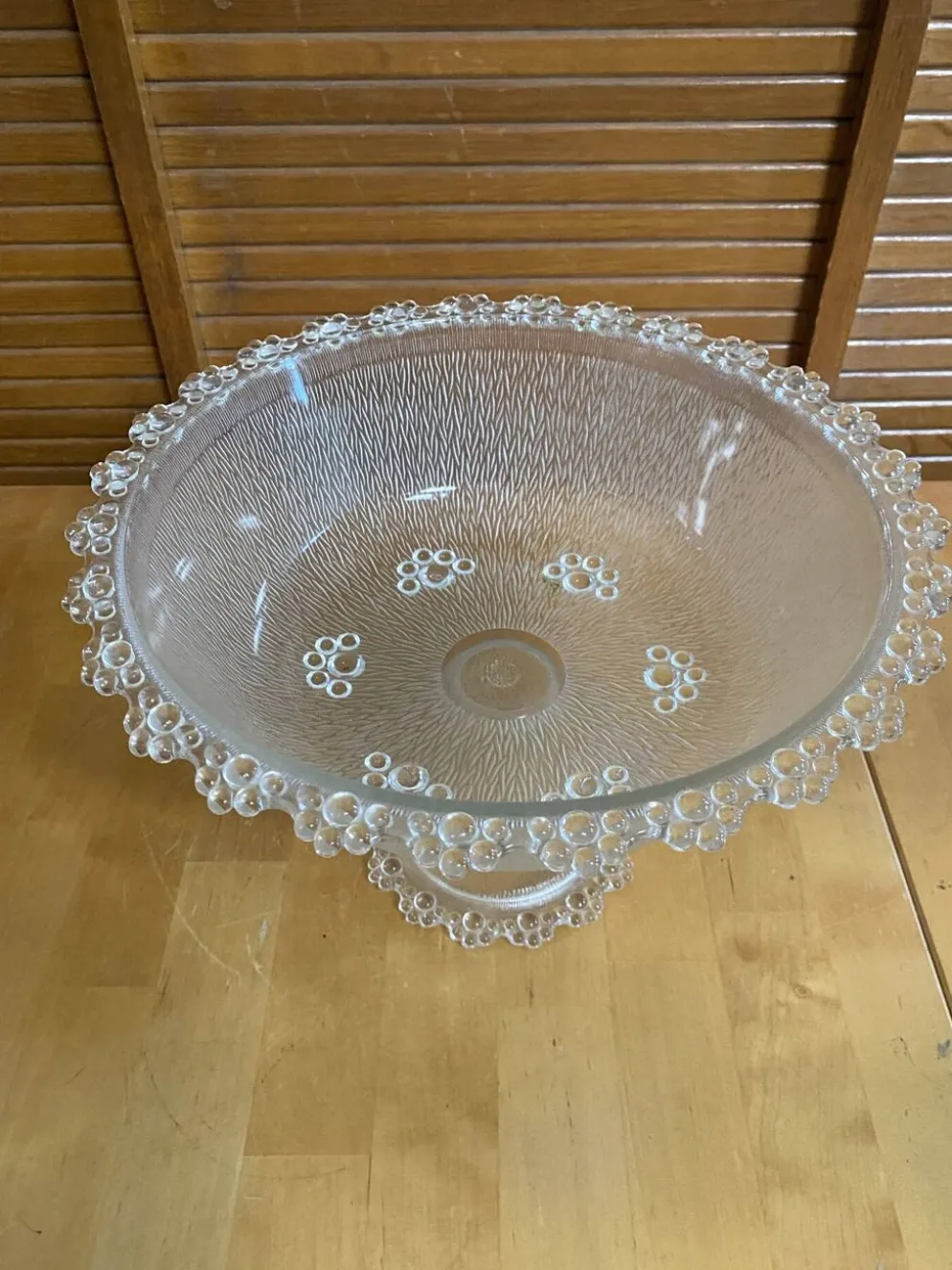 Coupe + 8 tasses masserini barocco verre moulé rang de perles vintage