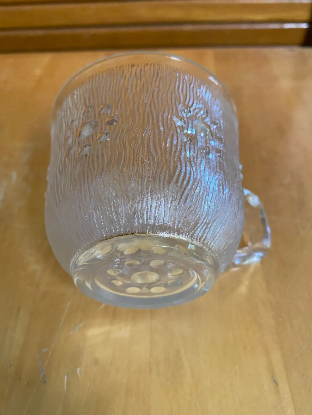 Coupe + 8 tasses masserini barocco verre moulé rang de perles vintage