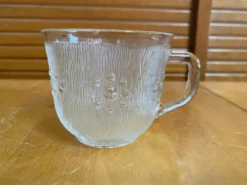 Coupe + 8 tasses masserini barocco verre moulé rang de perles vintage