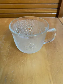 Coupe + 8 tasses masserini barocco verre moulé rang de perles vintage