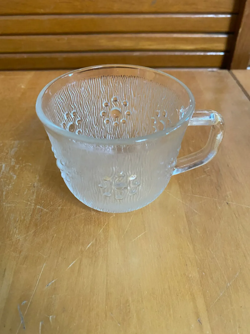 Coupe + 8 tasses masserini barocco verre moulé rang de perles vintage