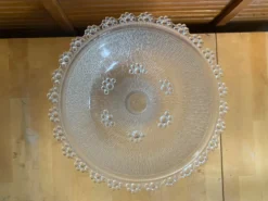 Coupe + 8 tasses masserini barocco verre moulé rang de perles vintage