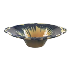 Coupe Vallauris flammée jaune et bleu