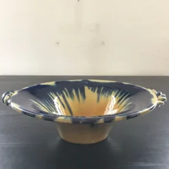 Coupe Vallauris flammée jaune et bleu