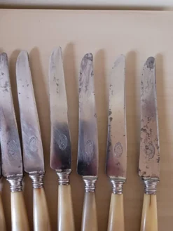 Couteaux anciens en bakélite et acier .