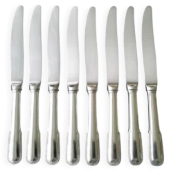8 Couteaux de table Acier inoxydable Guy Degrenne Décor Perlé