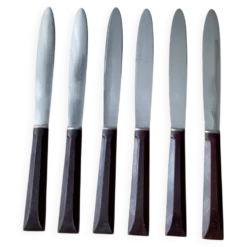 6 Couteaux de table bakélite Pradel 255