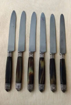 6 Couteaux de table vintage Pradel