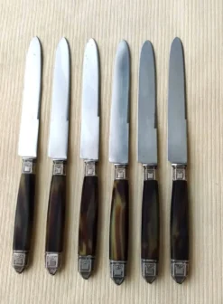 6 Couteaux de table vintage Pradel