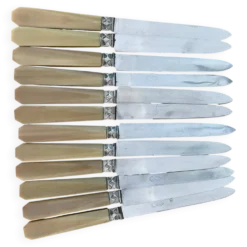12 couteaux en galathite art déco