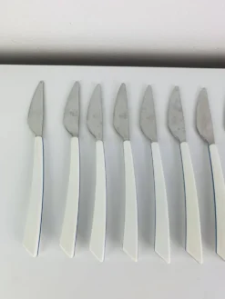 14 couteaux par Nathalie George pour Air France, inox, vintage