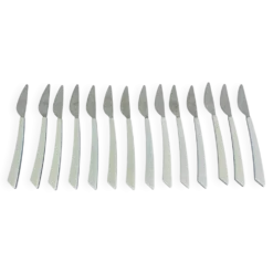 14 couteaux par Nathalie George pour Air France, inox, vintage