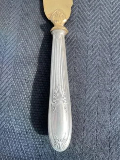 Couvert de service à poisson, argent fourré, métal doré, France