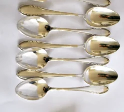 Couvert de table perle 6 fourchettes + 6 cuillères métal argenté allemand Wellner Silber 21cm